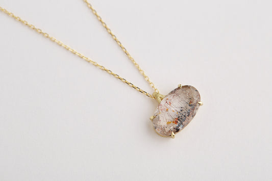 Goethite in quartz necklace