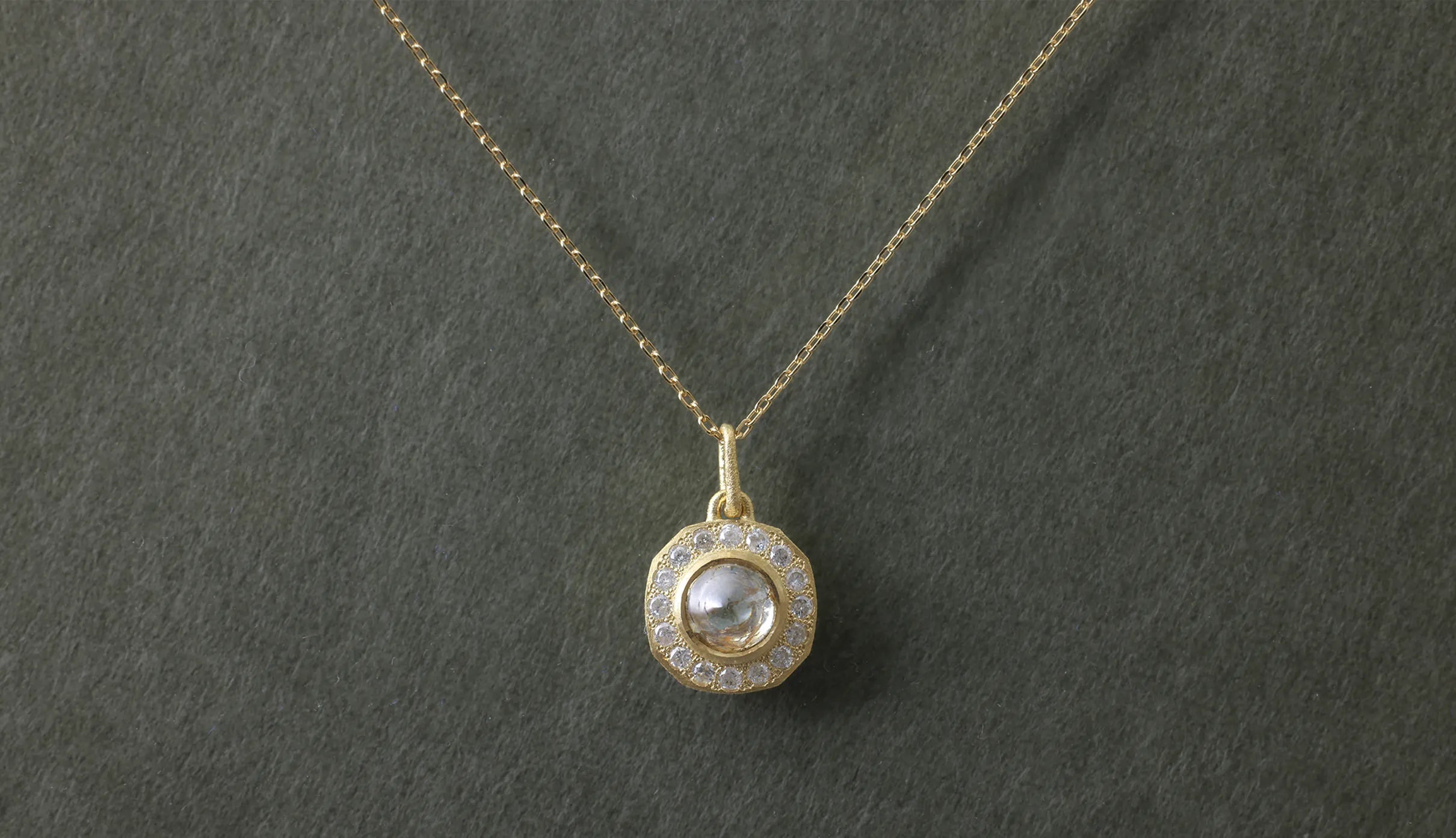 カボションカットダイヤモンドネックレス– Ryui