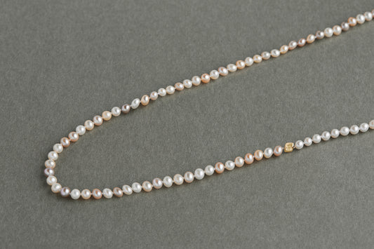 Pink & white bicolor pearl necklace