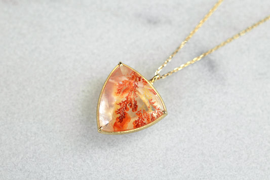 Red dendritic quartz necklace