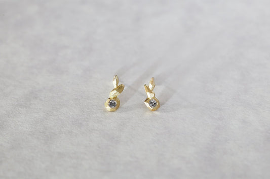 Whisper earrings ＋ salt & pepper diamond