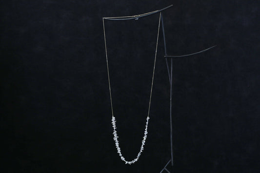 Chain & akoya oni keshi pearl necklace