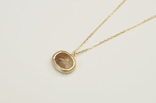 Beige sapphire necklace / K18