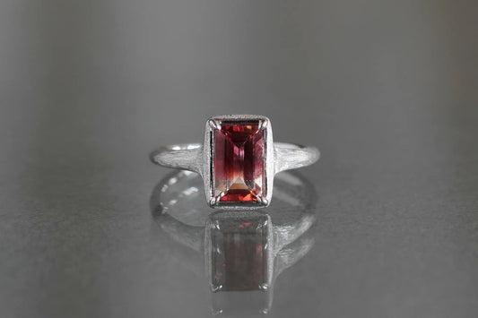 Red oregon sunstone ring