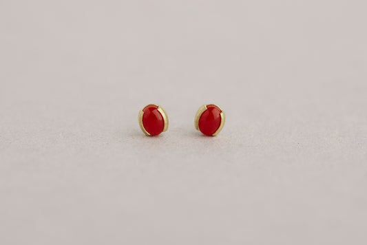 Red coral earrings (S)