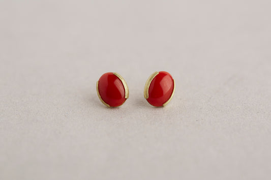 Red coral earrings (M)