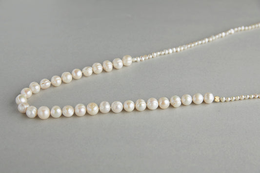 Mix size pearl long necklace（line）
