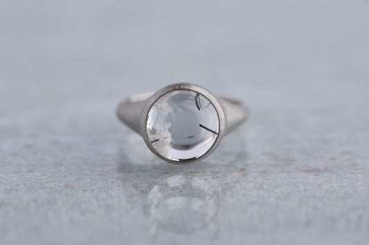 White garden quartz ring