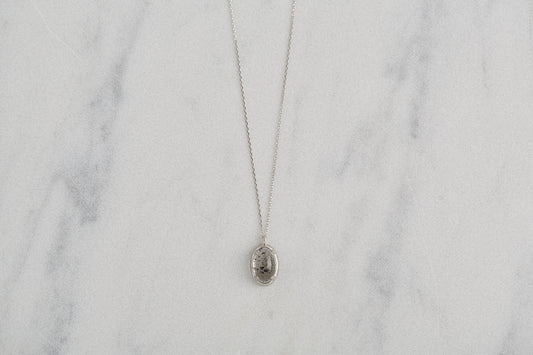 Hematite in quartz necklace