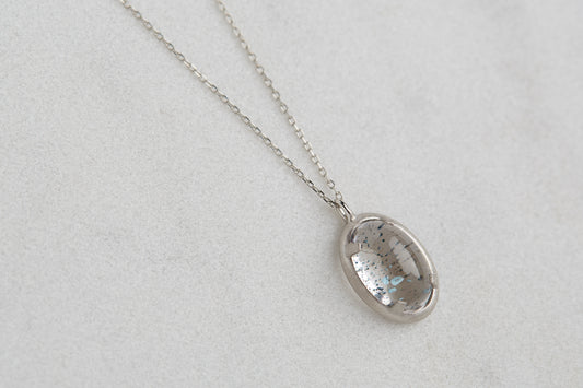 Hematite in quartz necklace