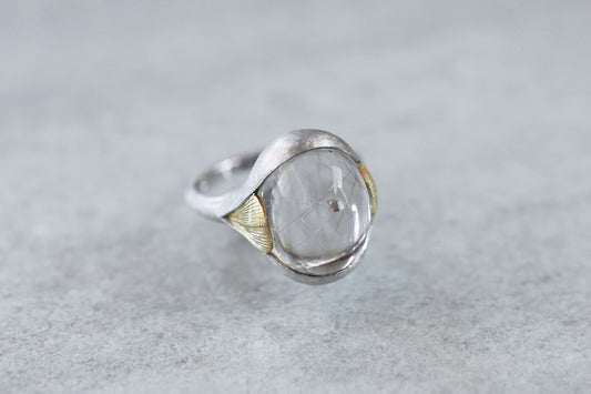 Calcite in quartz ring