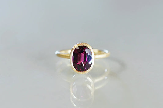 Rhodolite garnet ring