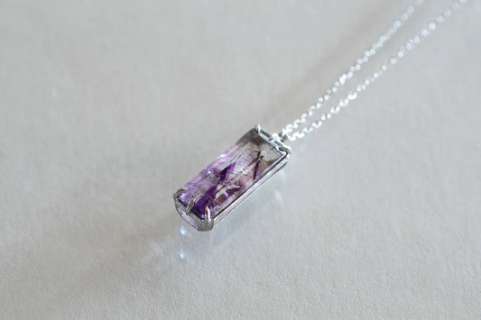 Goethite in amethyst necklace