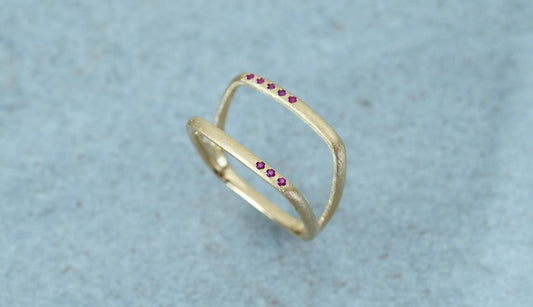 Syami frame ring + ruby / K10・K18