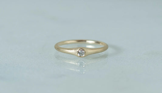 Cradle ring + diamond / K10・K18