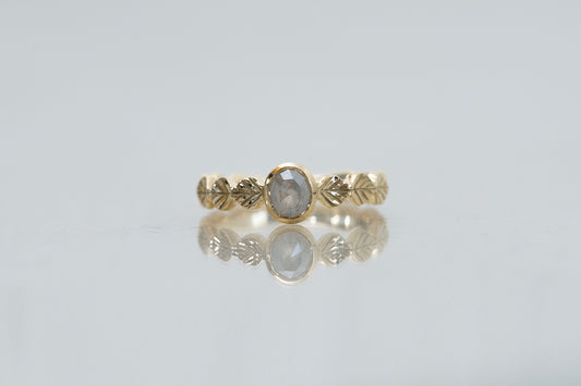 Leaf little ring + diamond ( bezel )