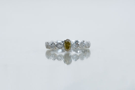 Leaf little ring + diamond ( bezel )