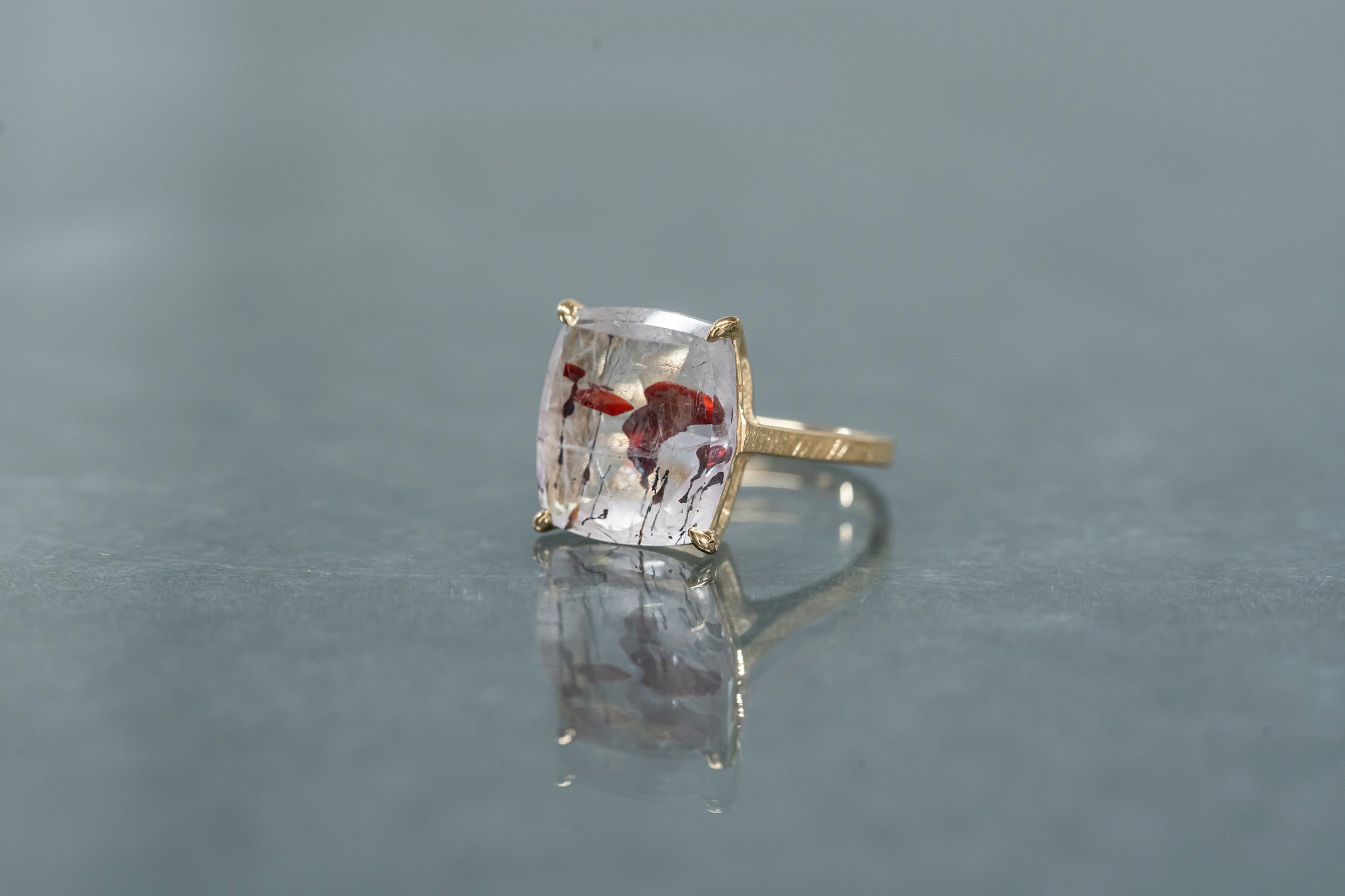 ヘマタイトインクォーツ　リング　ヘマタイトインクォーツ　指輪 ヘマタイトインクォーツリング– Ryui