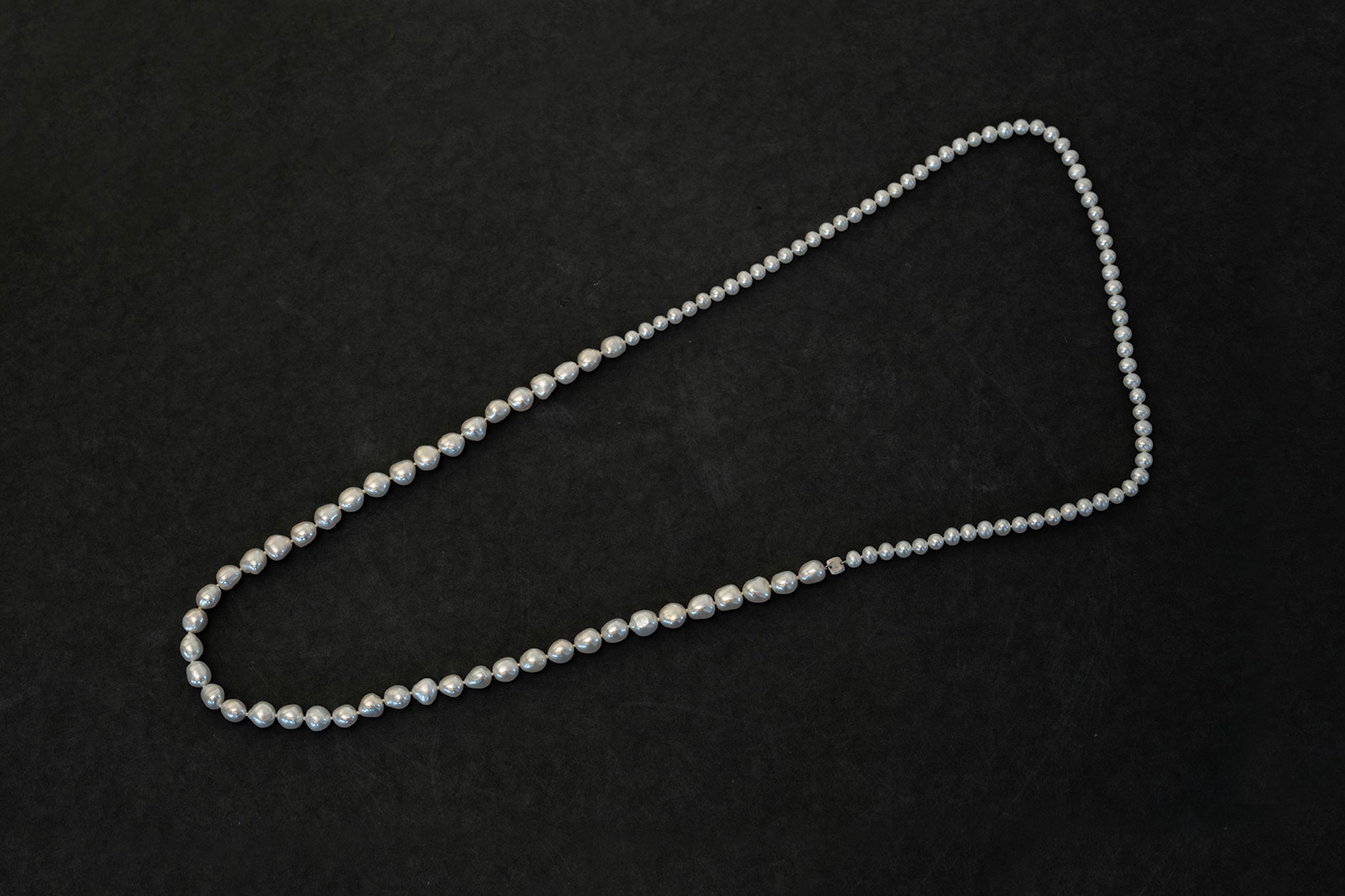 最終価格【美品】YLEVE パール×シルバー ロングネックレス 90cm ホワイトパールロングネックレス 約 90cm– Ryui