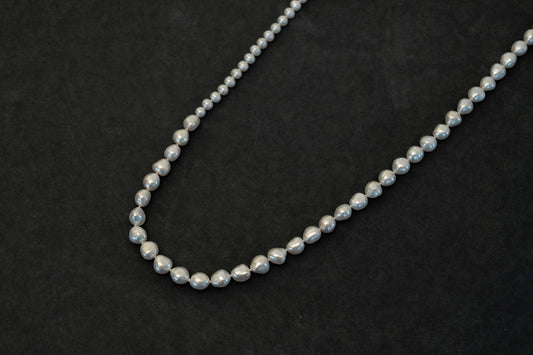 White pearl long necklace