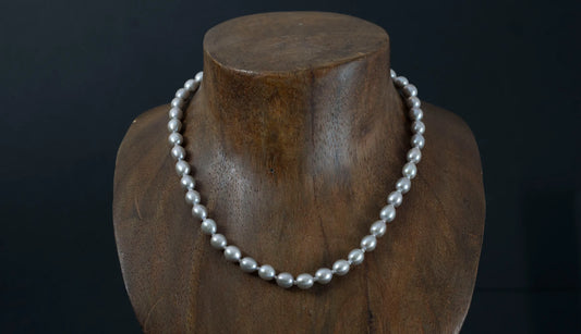 Gray pearl necklace 約43cm