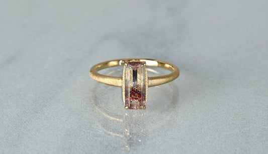 Red phantom quartz ring