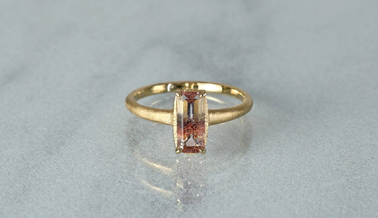 Red phantom quartz ring