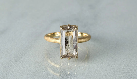 Pink fire quartz ring