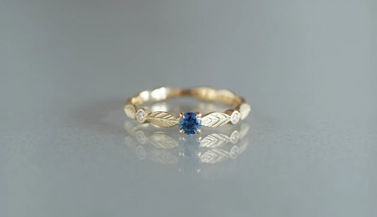 Bloom ring + blue sapphire