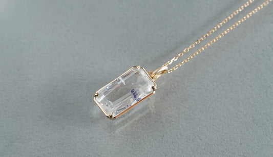 [Monthly piece] Fluorite in quartz necklace
