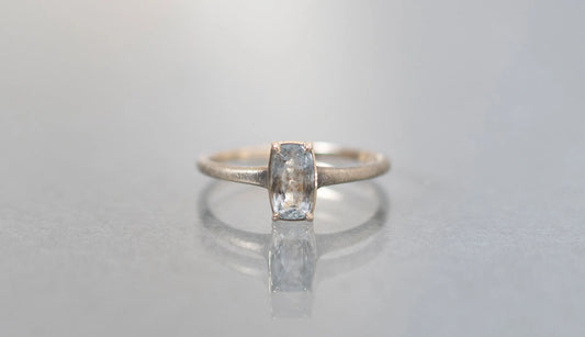 Moss aquamarine ring / K10 Smoky gold