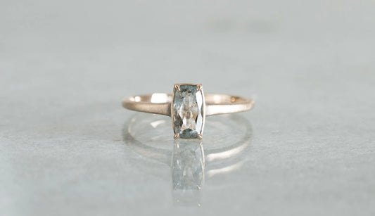 Moss aquamarine ring / K10 Smoky gold