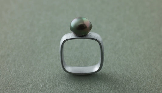 Syami ring + tahiti pearl / Silver