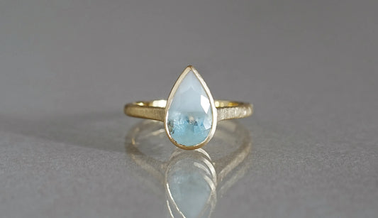 Bicolor aquamarine ring