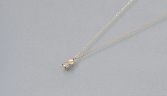 Leaf necklace + diamond (ice color)