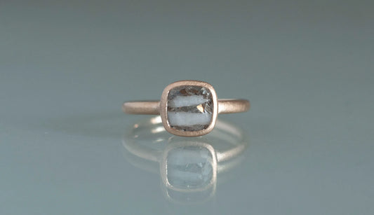 Muscovite in smoky quartz ring