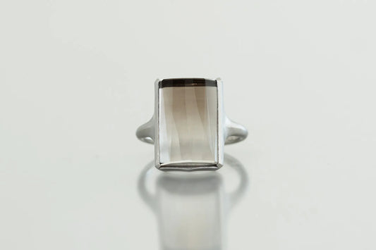 [Canna Oshiro × Ryui] Bicolor smoky quartz ring