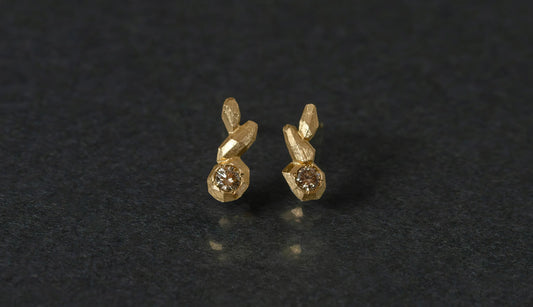 Whisper earrings + light brown diamond