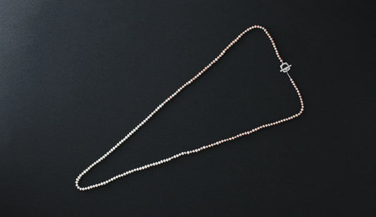 Bicolor pearl necklace (pink&white) 約80cm