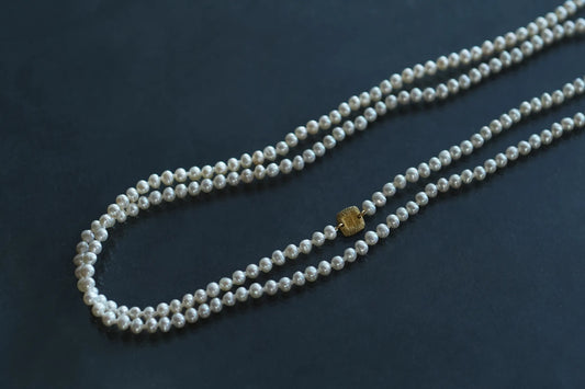 White pearl long necklace