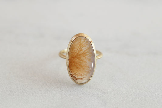 Dendritic agate ring