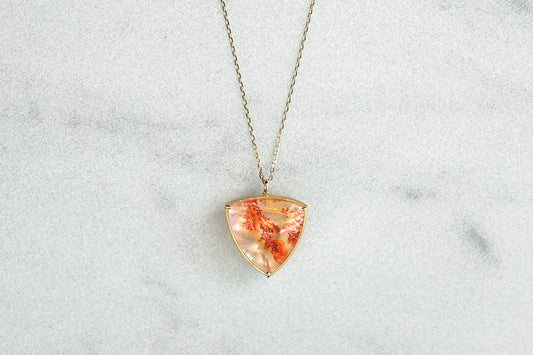 Red dendritic quartz necklace