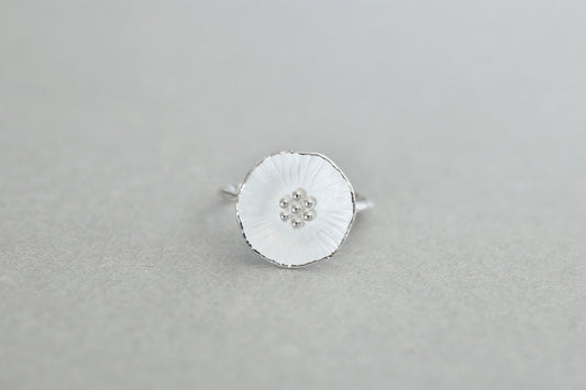 Flower ring " M " / Silver