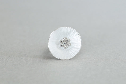 Flower ring " L " / Silver