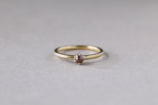 Norme ring + rosecut diamond ( red ) / K18