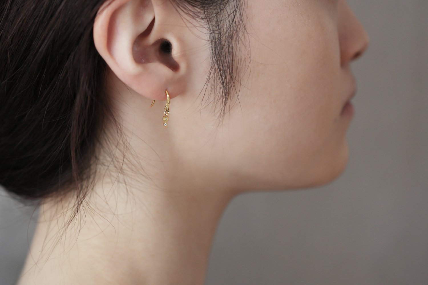 Leaf earrings / K18