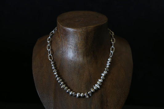 Tahiti pearl + chain necklace