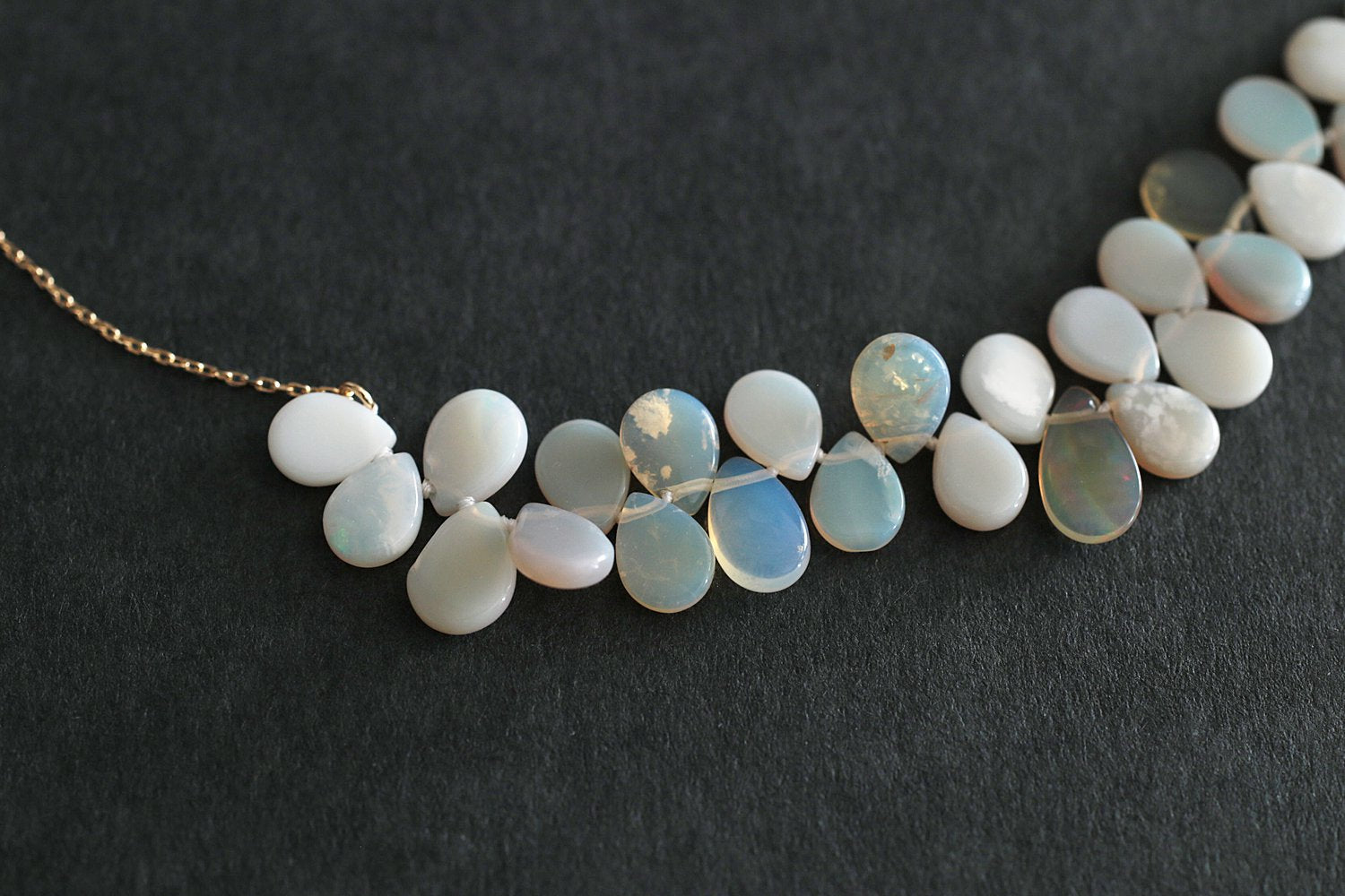 専用　Ryui ドロップ オパールチェーンネックレス K18 リュイ リュイ 【定価4.7万】リュイ Ryui *Drop opal chain necklace