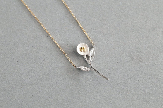 Petit flower necklace " ひと枝 " / mix