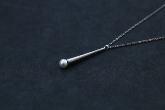 Raindrop pearl necklace / Silver